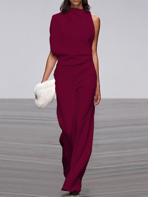 Libby | Women's One Shoulder Wide Leg Jumpsuit
