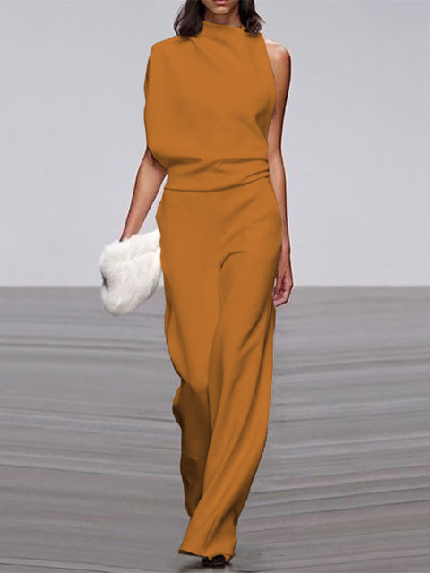 Libby | Women's One Shoulder Wide Leg Jumpsuit