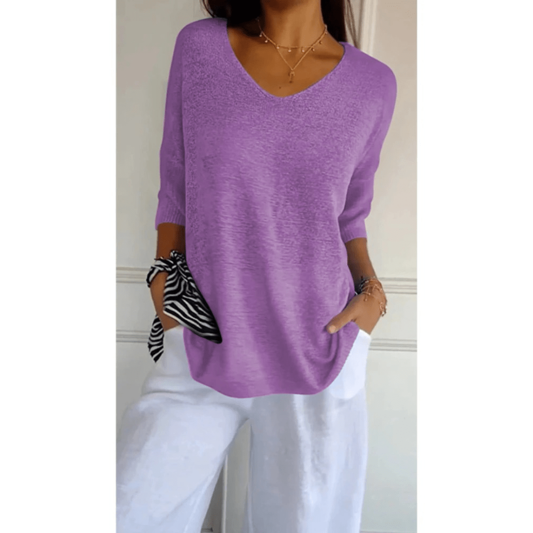 Libby | Women's V-Neck Relaxed Fit Tunic Top