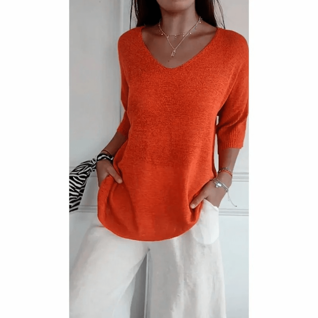 Libby | Women's V-Neck Relaxed Fit Tunic Top