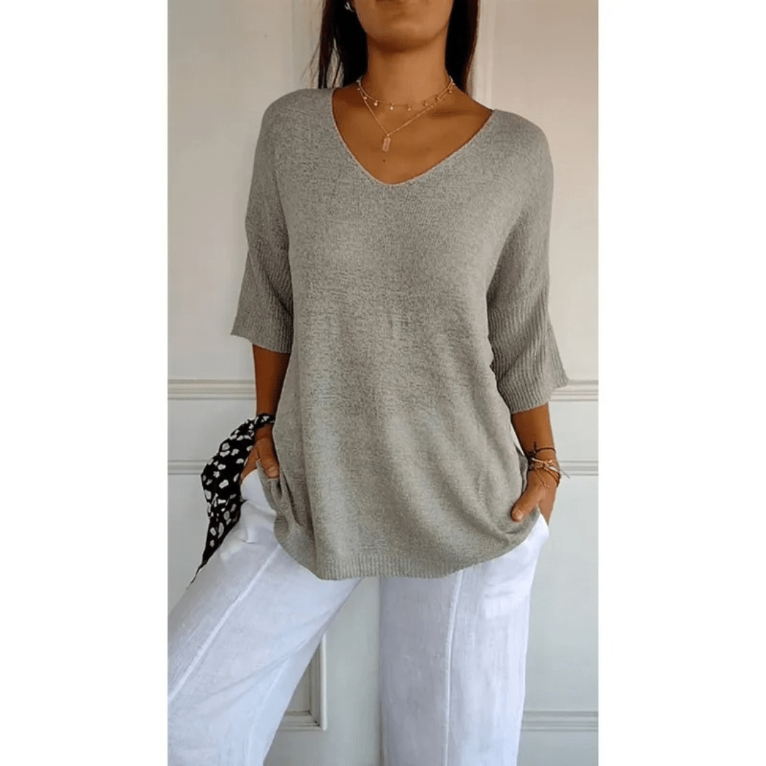 Libby | Women's V-Neck Relaxed Fit Tunic Top