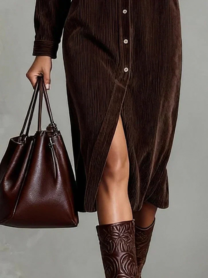 Linda | Women's Button-Down Midi Shirt Dress
