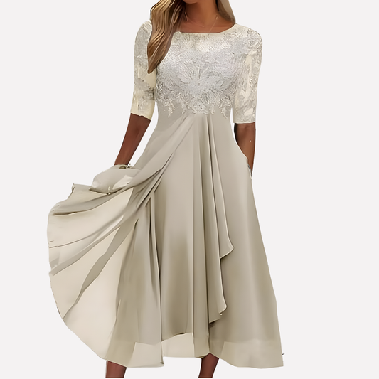 Lori | Women's Lace A-Line Midi Dress