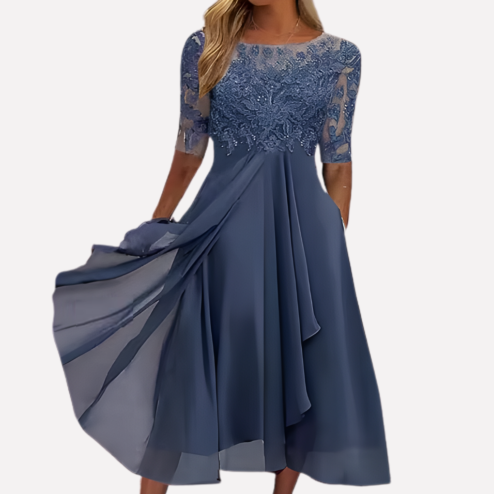 Lori | Women's Lace A-Line Midi Dress