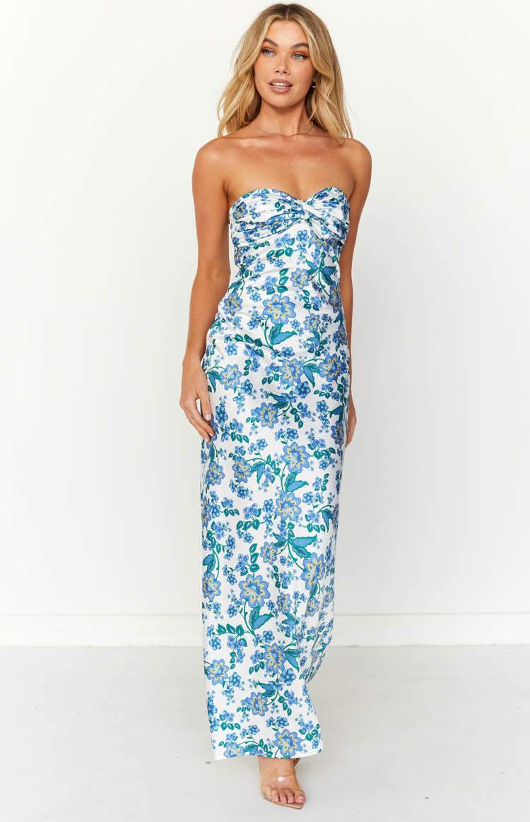 Paulina® | Printed Maxi Tube Dress With Knot Detail
