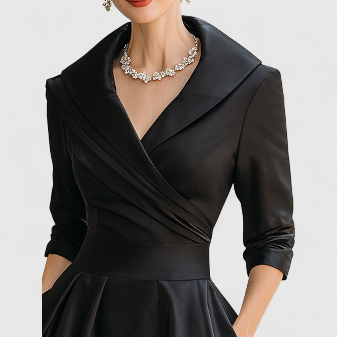 Lucille | Women's V-Neck A-Line Midi Dress