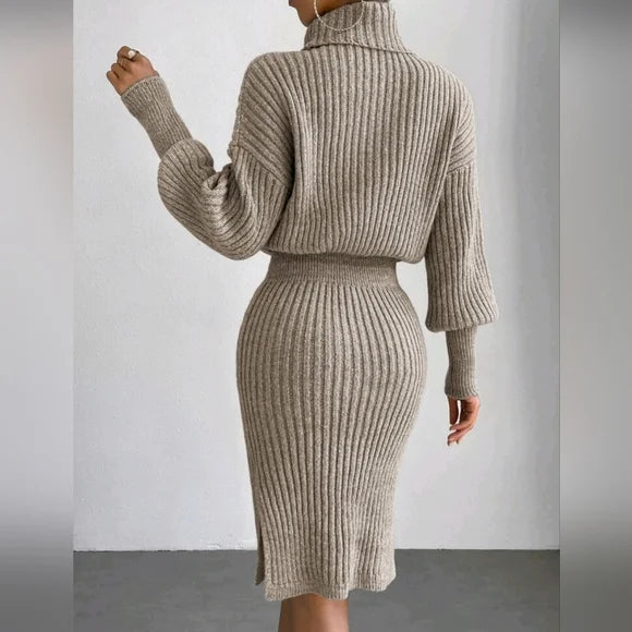 Linda | Stylish winter turtleneck dress for women