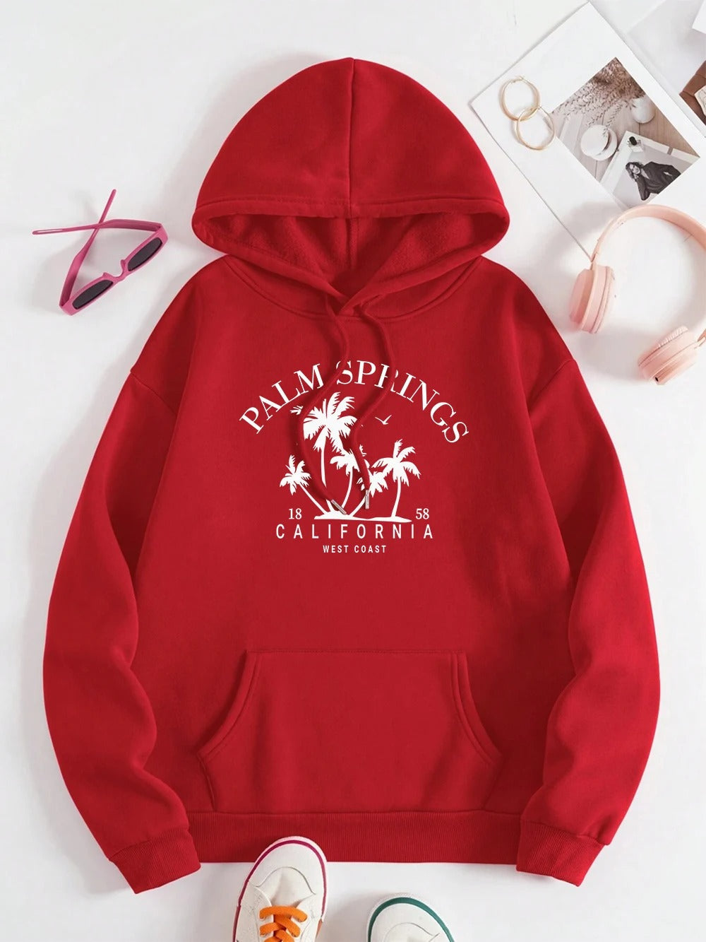 Carla | Oversized hooded sweatshirt with smile print