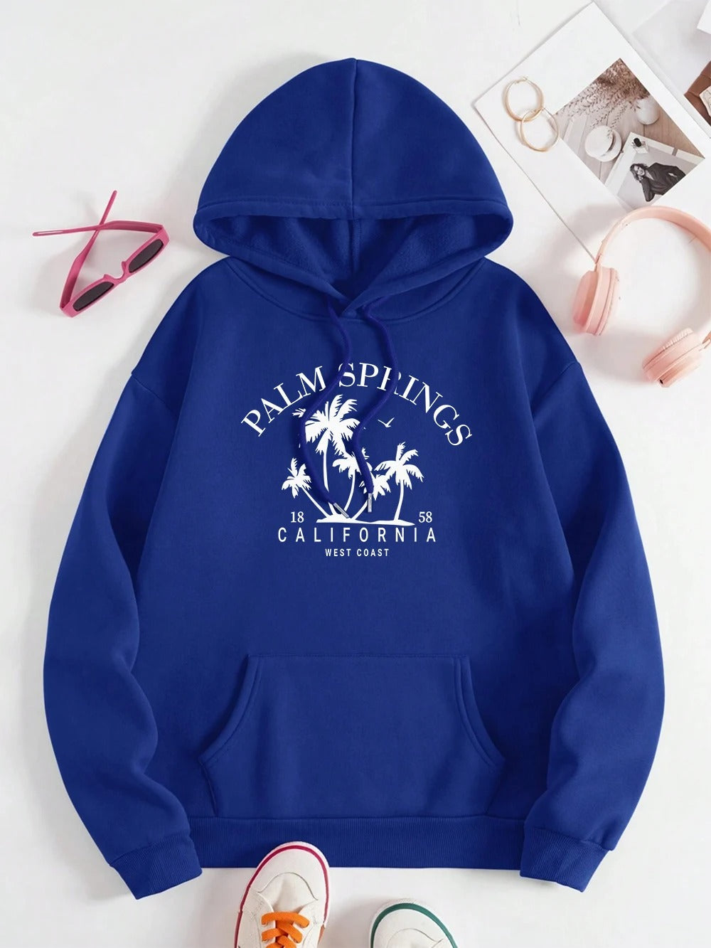 Carla | Oversized hooded sweatshirt with smile print