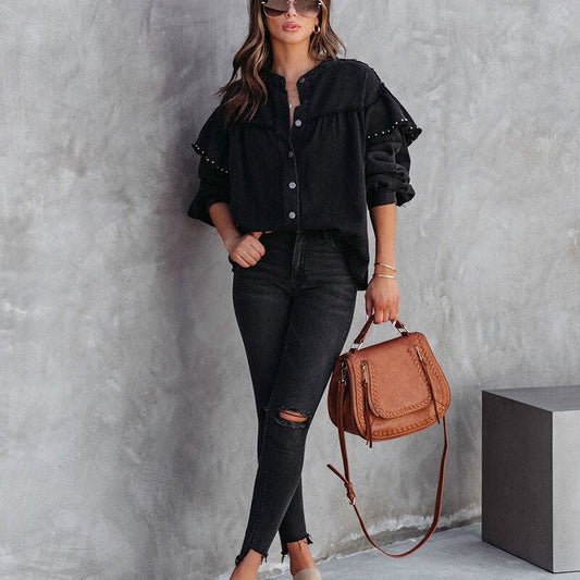 Evelyn® | Blouse Trendy Feminine Blouse Made Of Colored Fabric