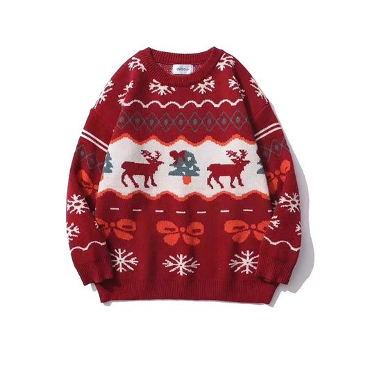Josephine | Warm knitted sweater with vintage Christmas motifs for women