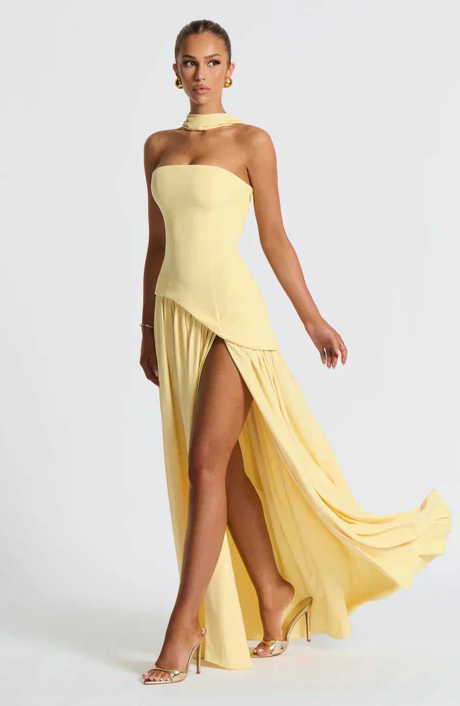 Fiona | Women Wedding Guest Asymmetric Maxi Dress