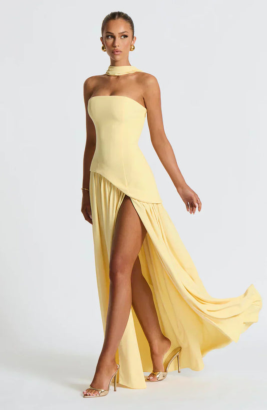 Fiona | Women Wedding Guest Asymmetric Maxi Dress