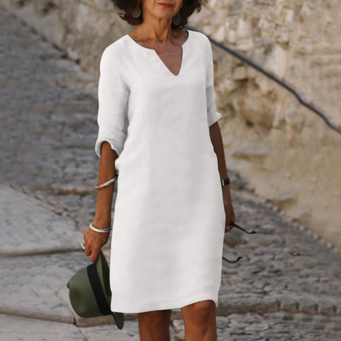 Marissa | Women's V-Neck Midi Dress