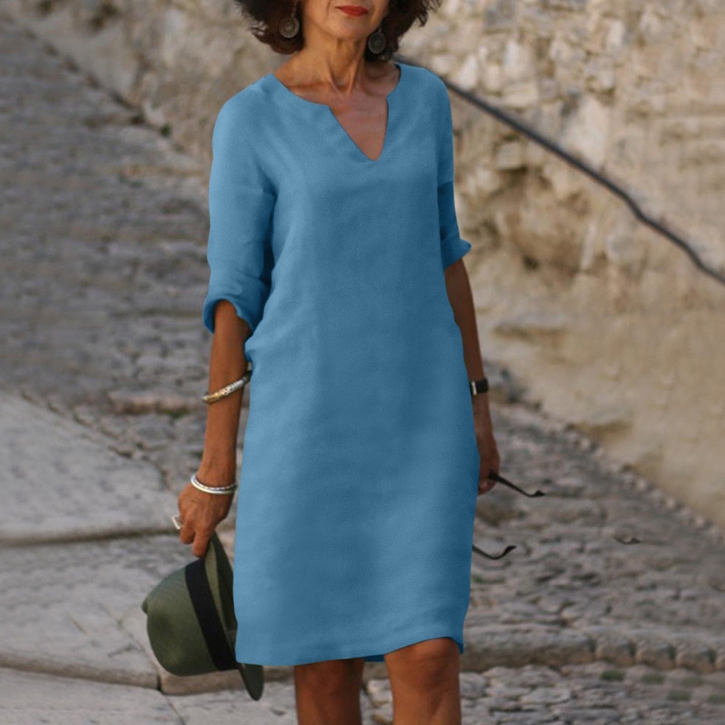 Marissa | Women's V-Neck Midi Dress