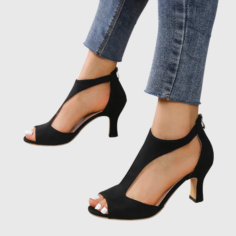 Sadie | Women's Peep Toe T-Strap Heels