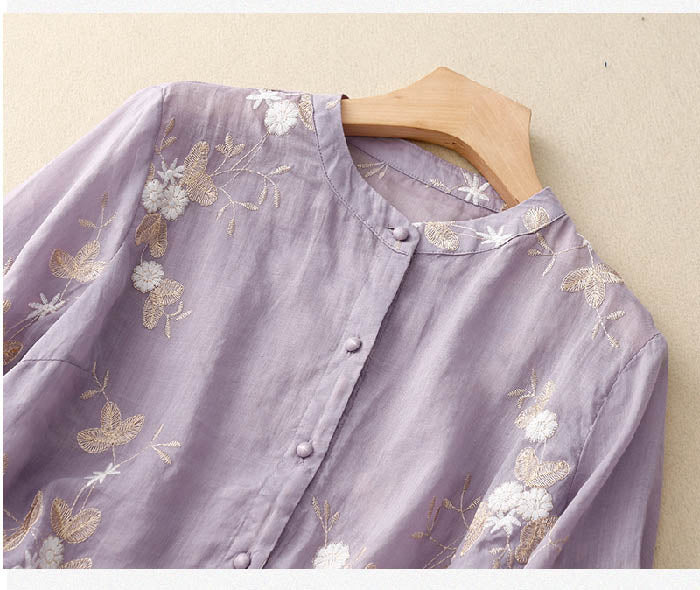 Maureen | Women's Button-Down Floral Blouse