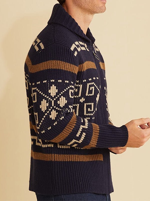 Joel | Men's Shawl Collar Patterned Cardigan