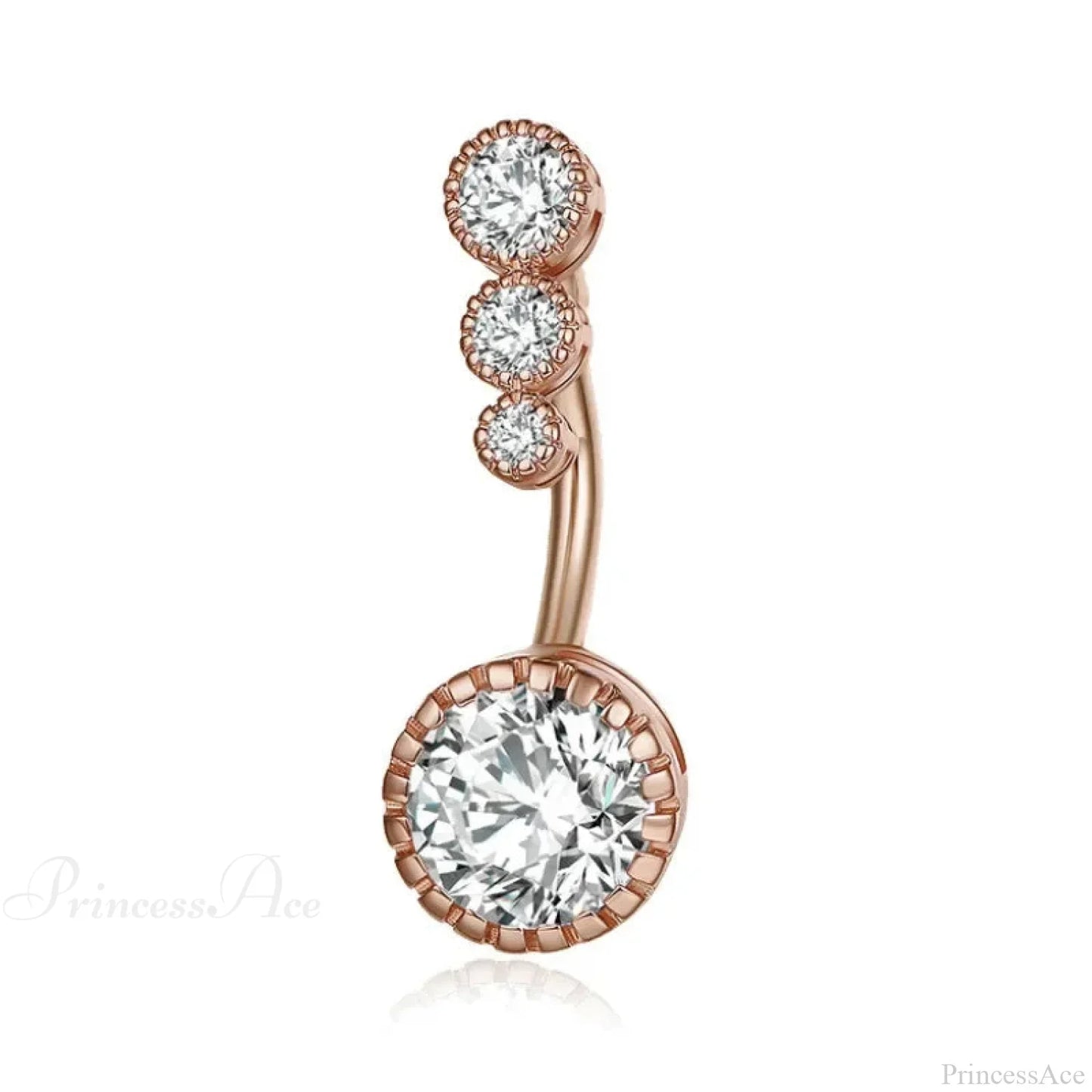 Metallic Crystal Circular Gothic Navel Ring