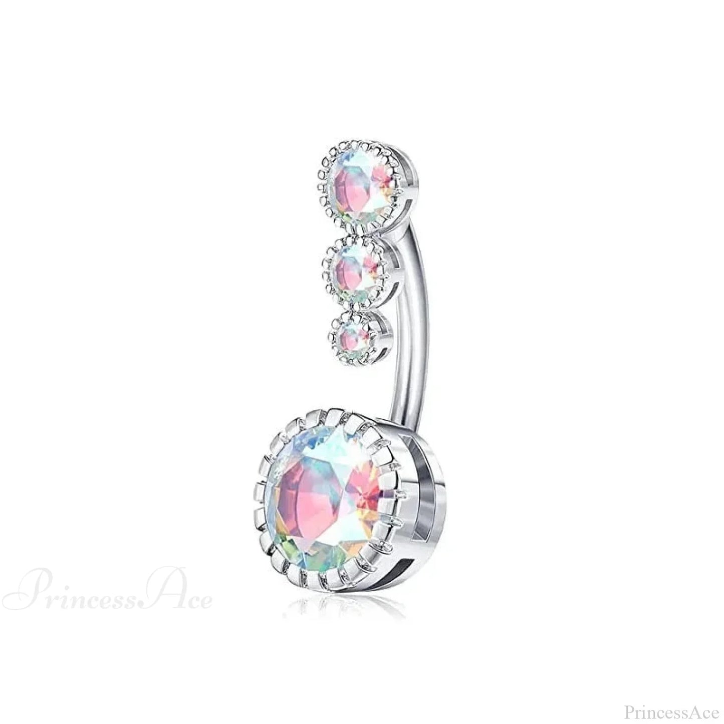 Metallic Crystal Circular Gothic Navel Ring