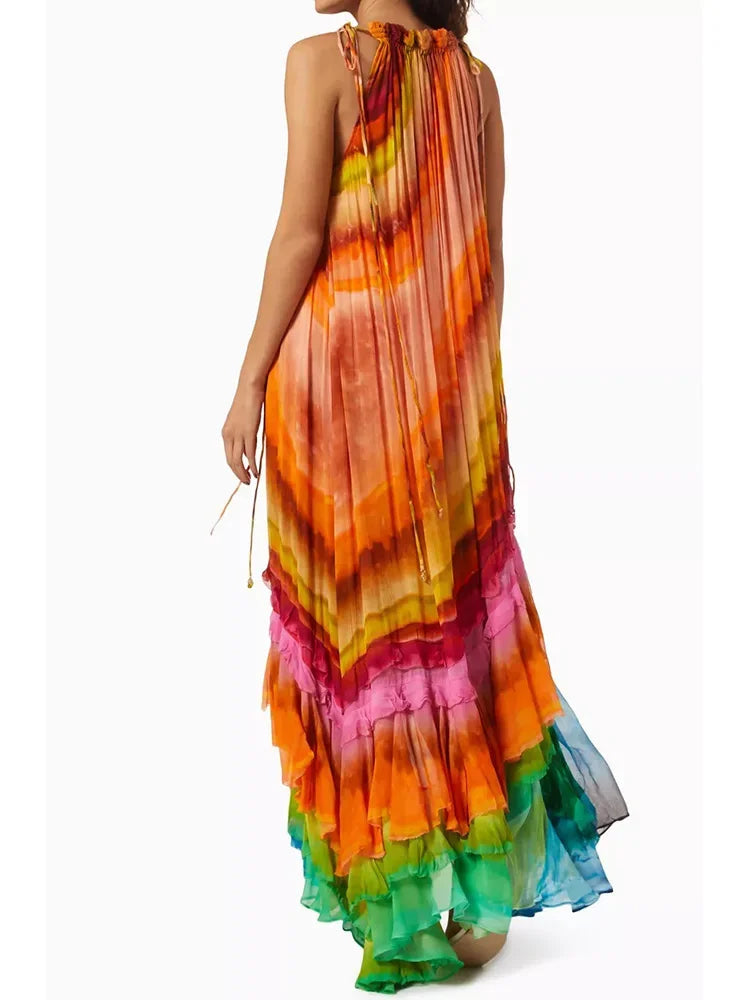 Michelle | Vibrant Ruffle Maxi Dress
