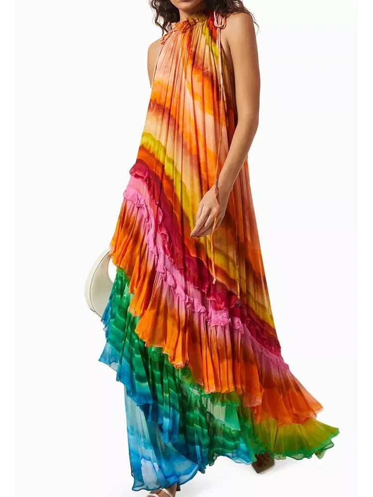 Michelle | Vibrant Ruffle Maxi Dress