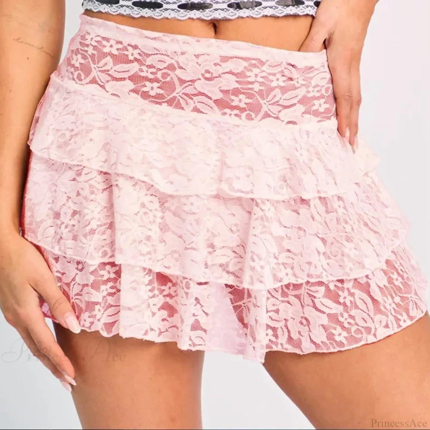 Multi-Layer Floral Tiered Skirt