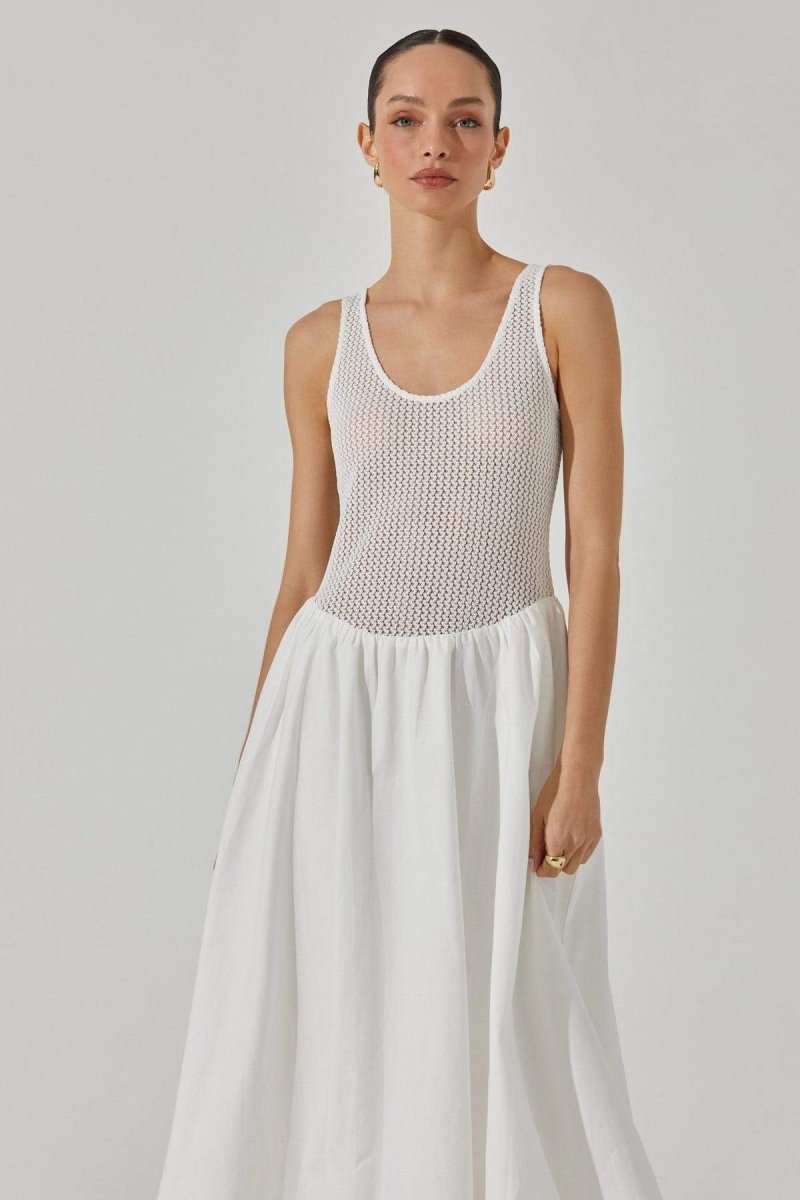 Leila® | Sleeveless Midi Dress In Contrast Color
