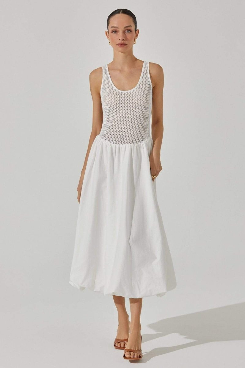 Teodora® | Sleeveless Midi Dress In Contrast Color