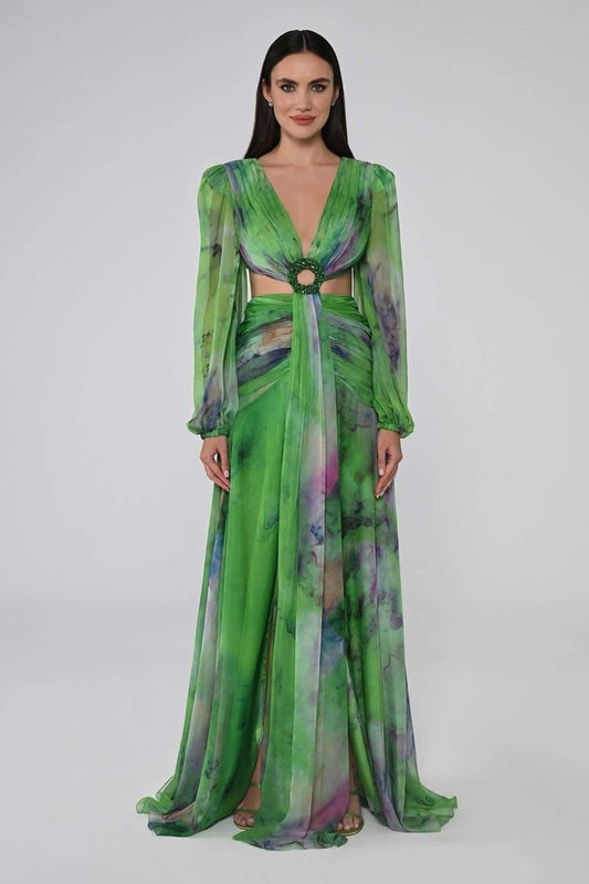 Josefina® | V-Neck Maxi Dress With Double Slits