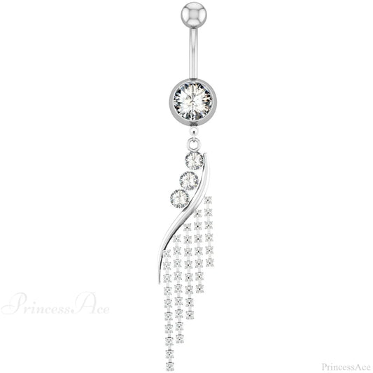 Pink Gold Curved Gothic Belly Ring