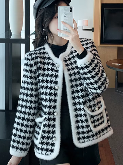 Victoria | Vintage houndstooth cardigan