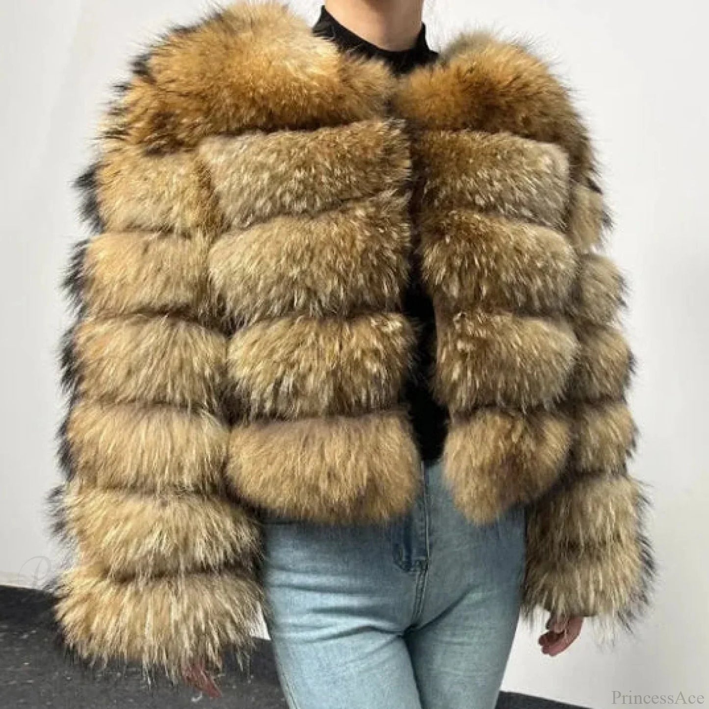 Raccoon Fur Thick Luxury Winter Coat