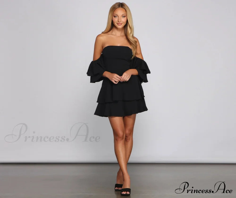 Ravishing Ruffles Stylish A-Line Mini Dress