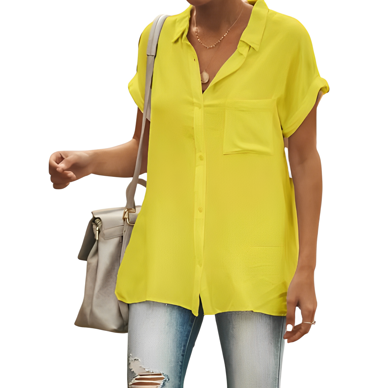 Maritza® | Short-Sleeved Cotton Linen Blouse