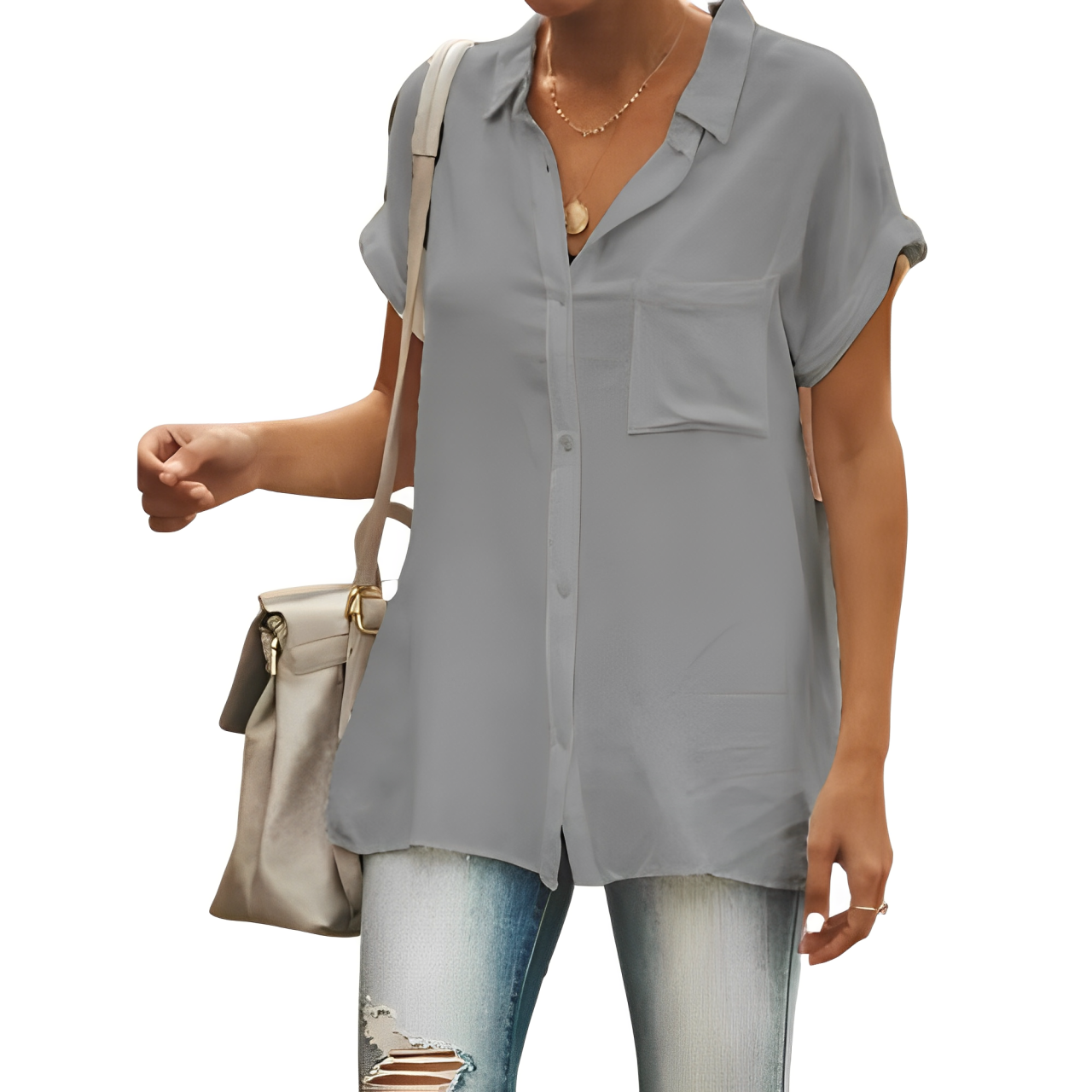 Maritza® | Short-Sleeved Cotton Linen Blouse