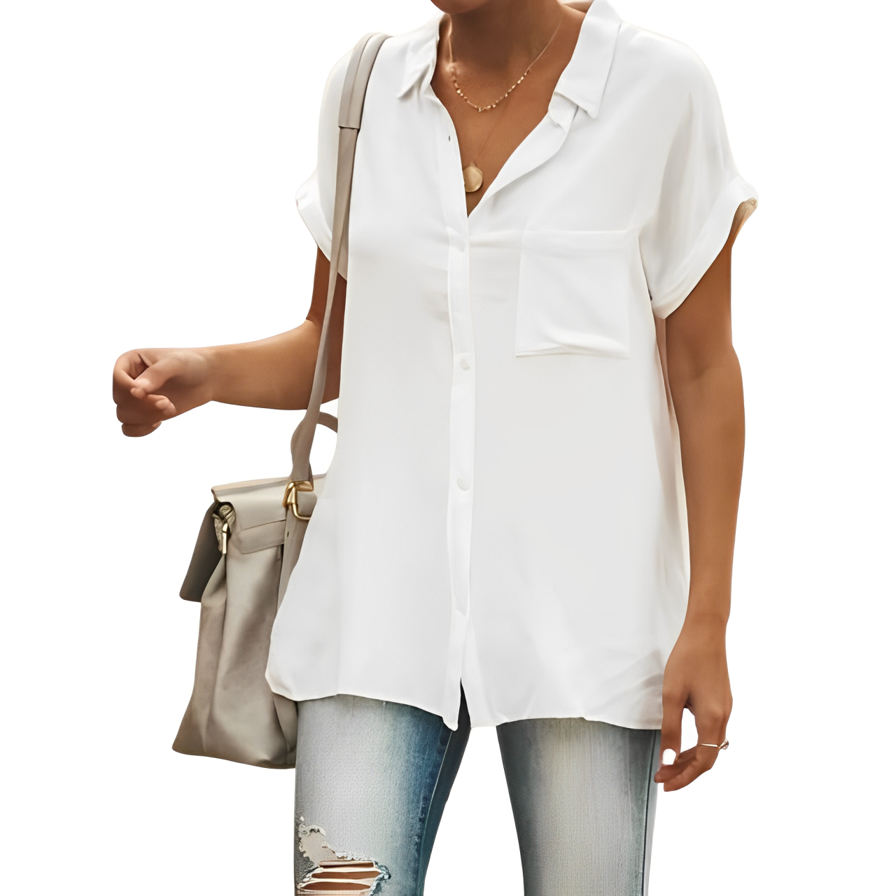 Maritza® | Short-Sleeved Cotton Linen Blouse