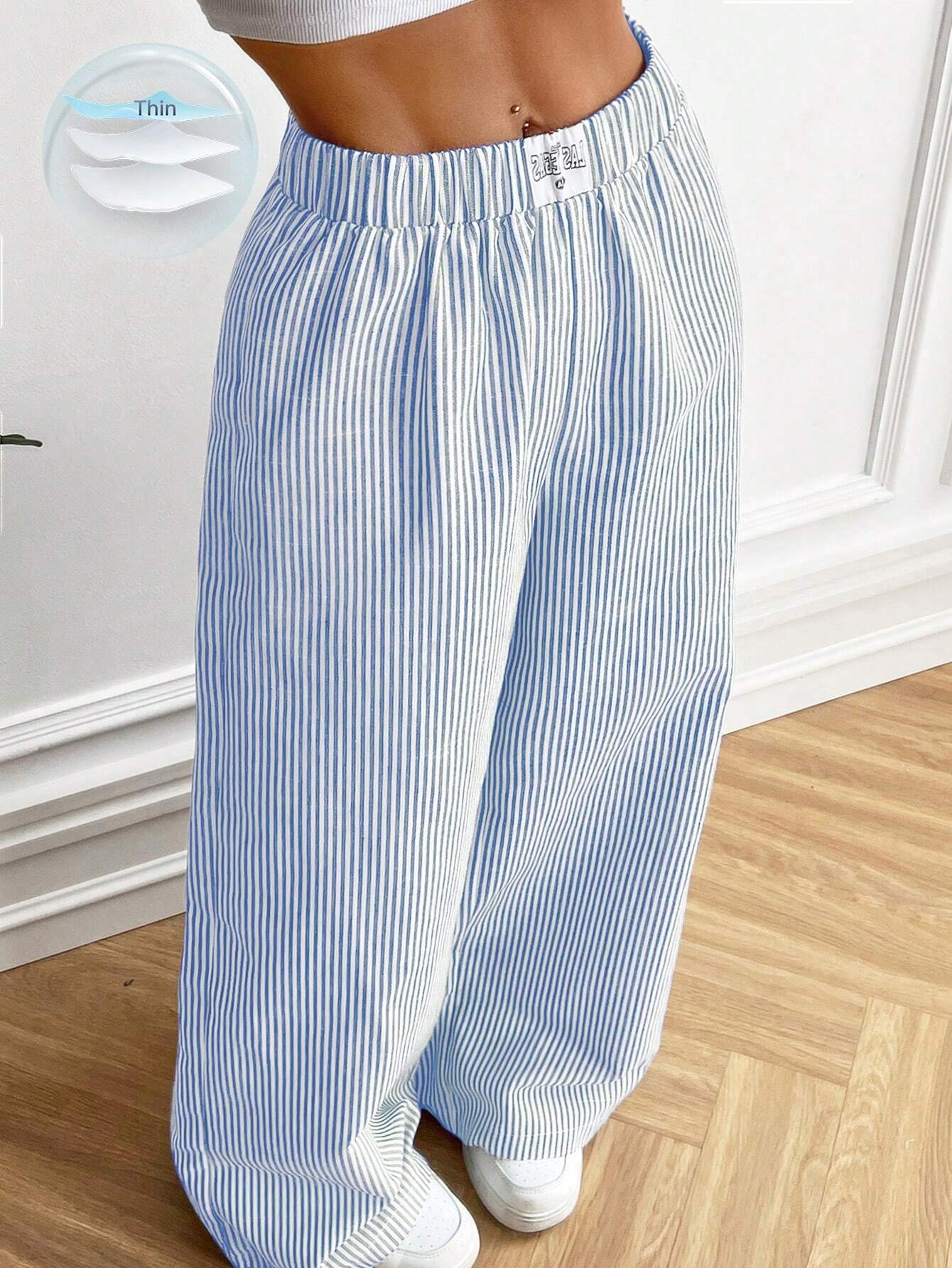 Malena | STRIPED FABRIC TROUSERS