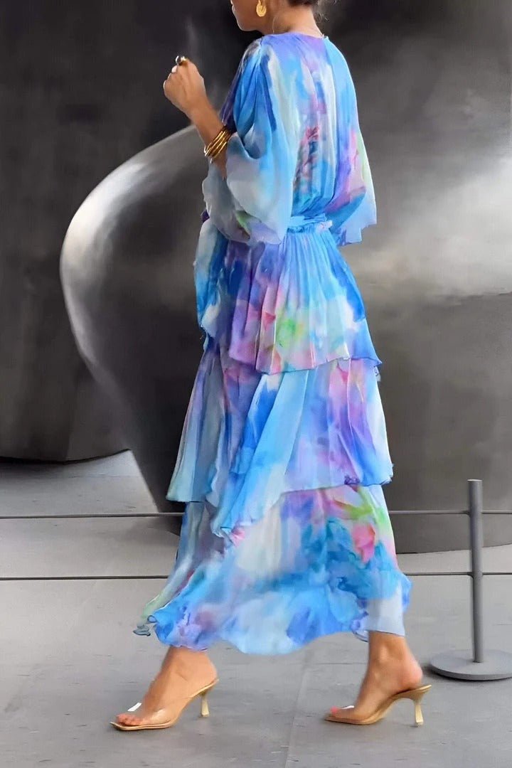Mikayla® | Long Summer Dress Multicolored Chiffon