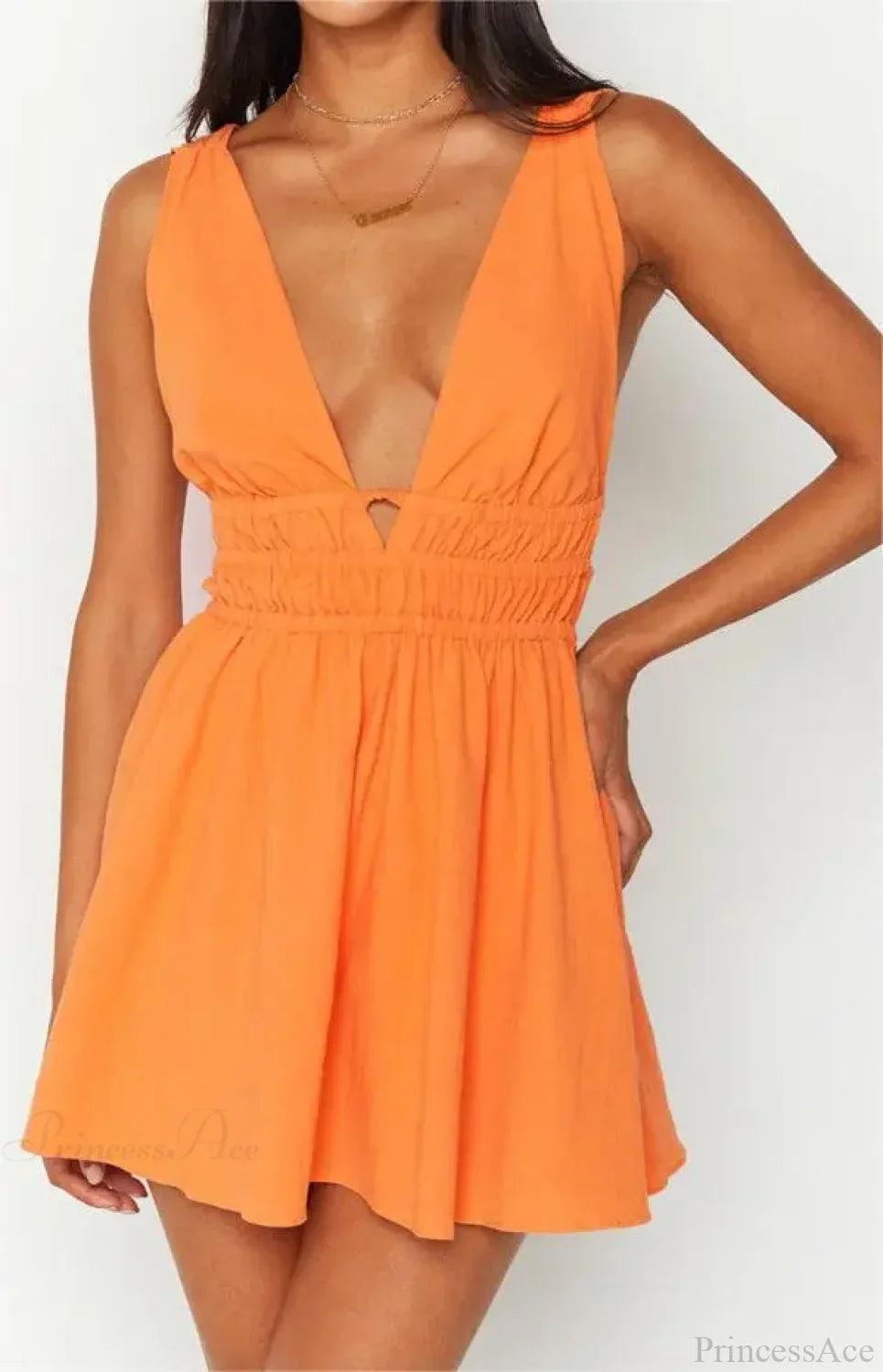 Sexy Backless V-neck Flower Print Mini Floral Dress