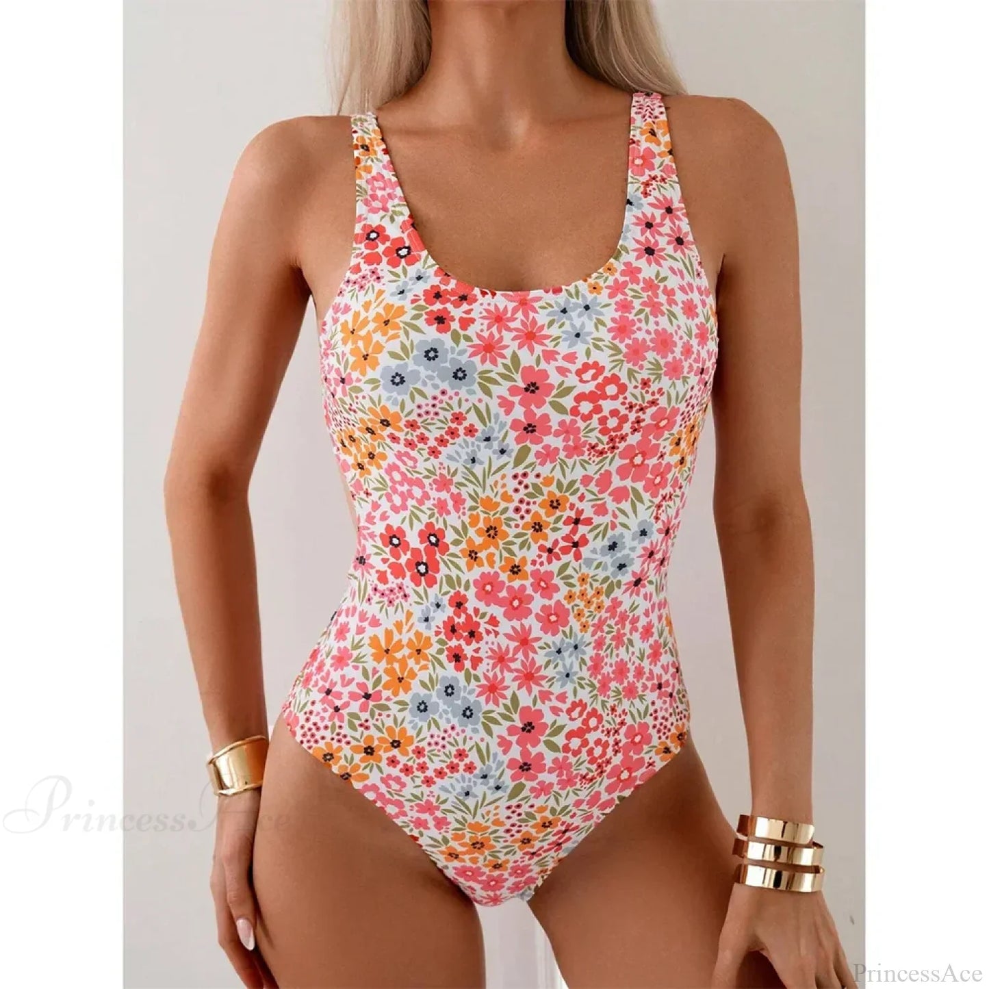 Sexy Floral Square Neck One Piece Set