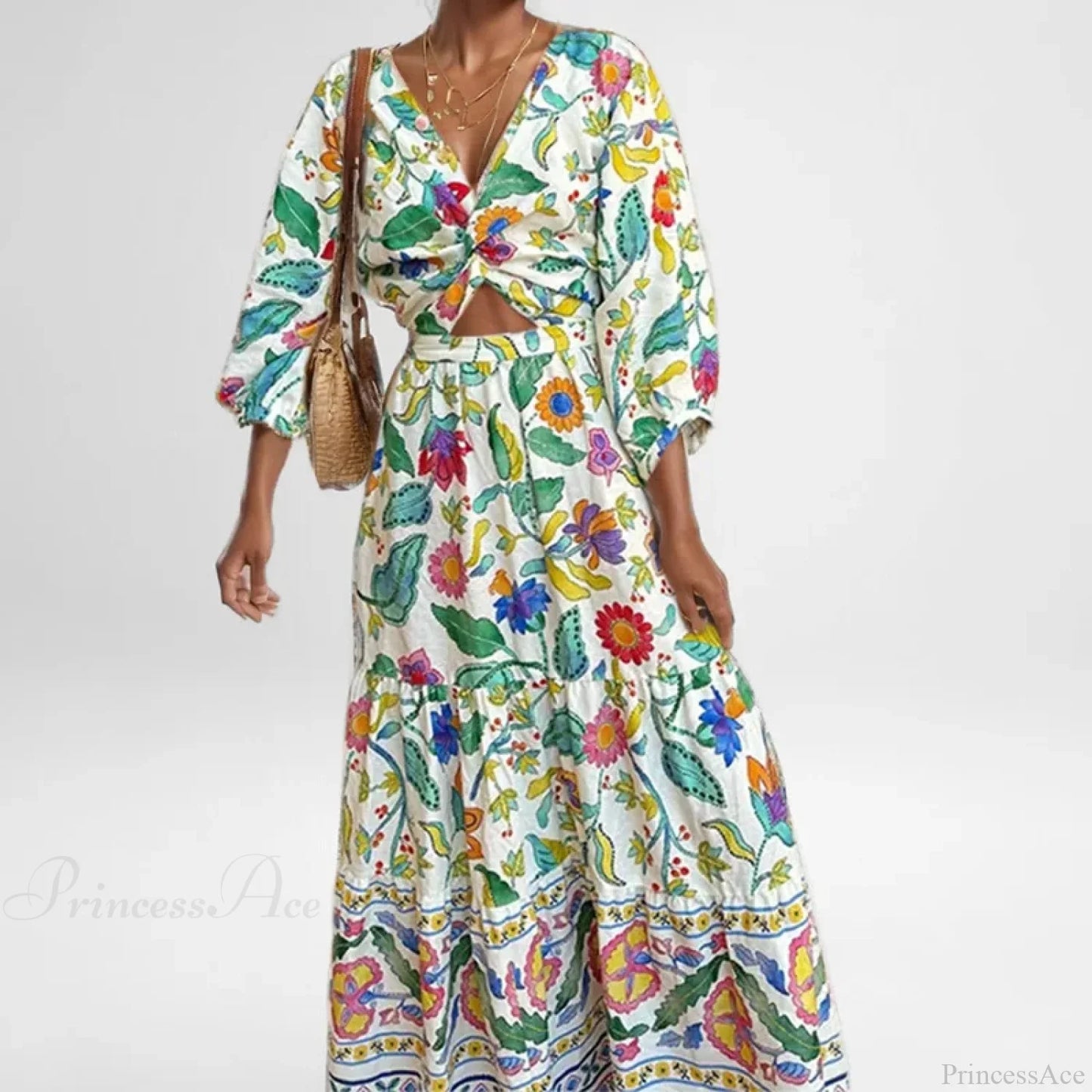 Sexy Waist Cinching Floral Dress