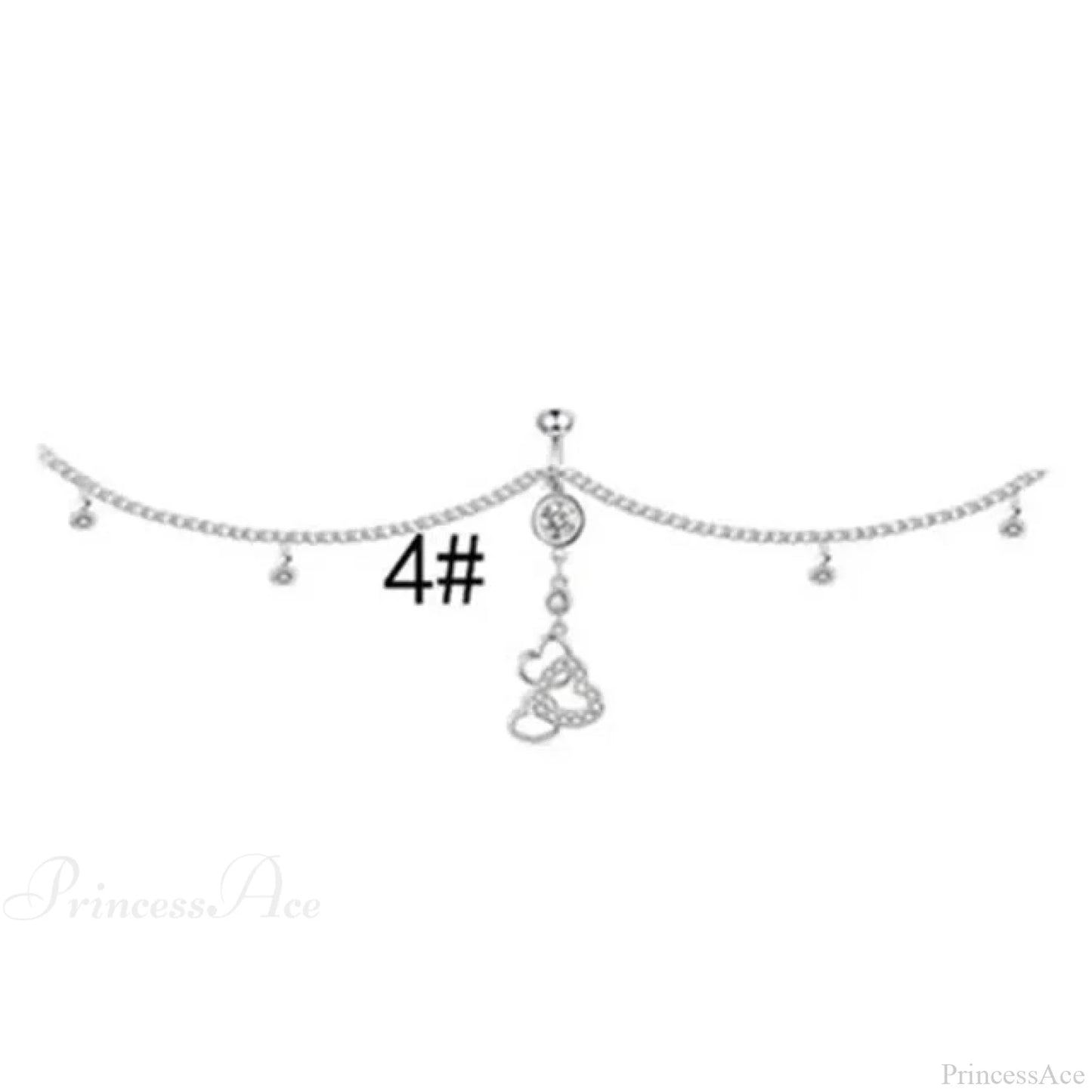 Shiny Metal Chain Dark Belly Ring