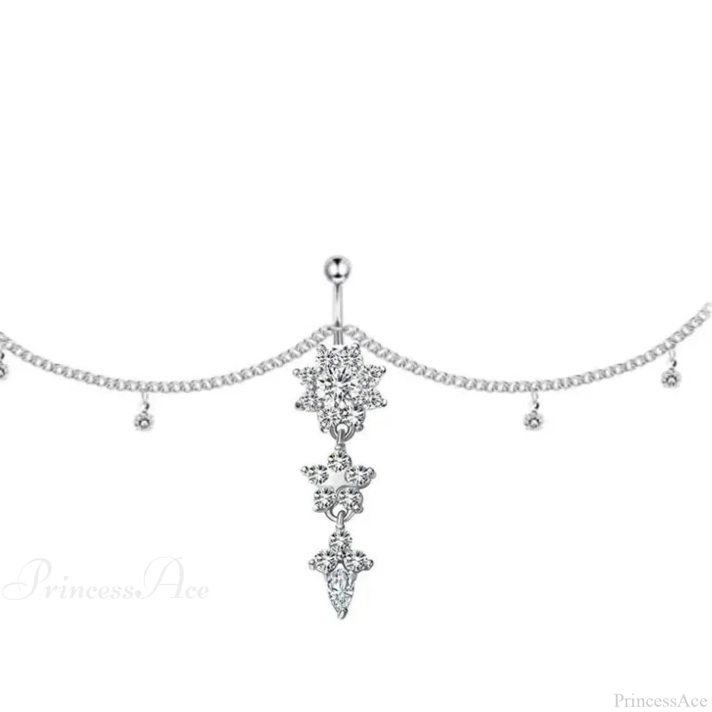 Shiny Metal Chain Dark Belly Ring