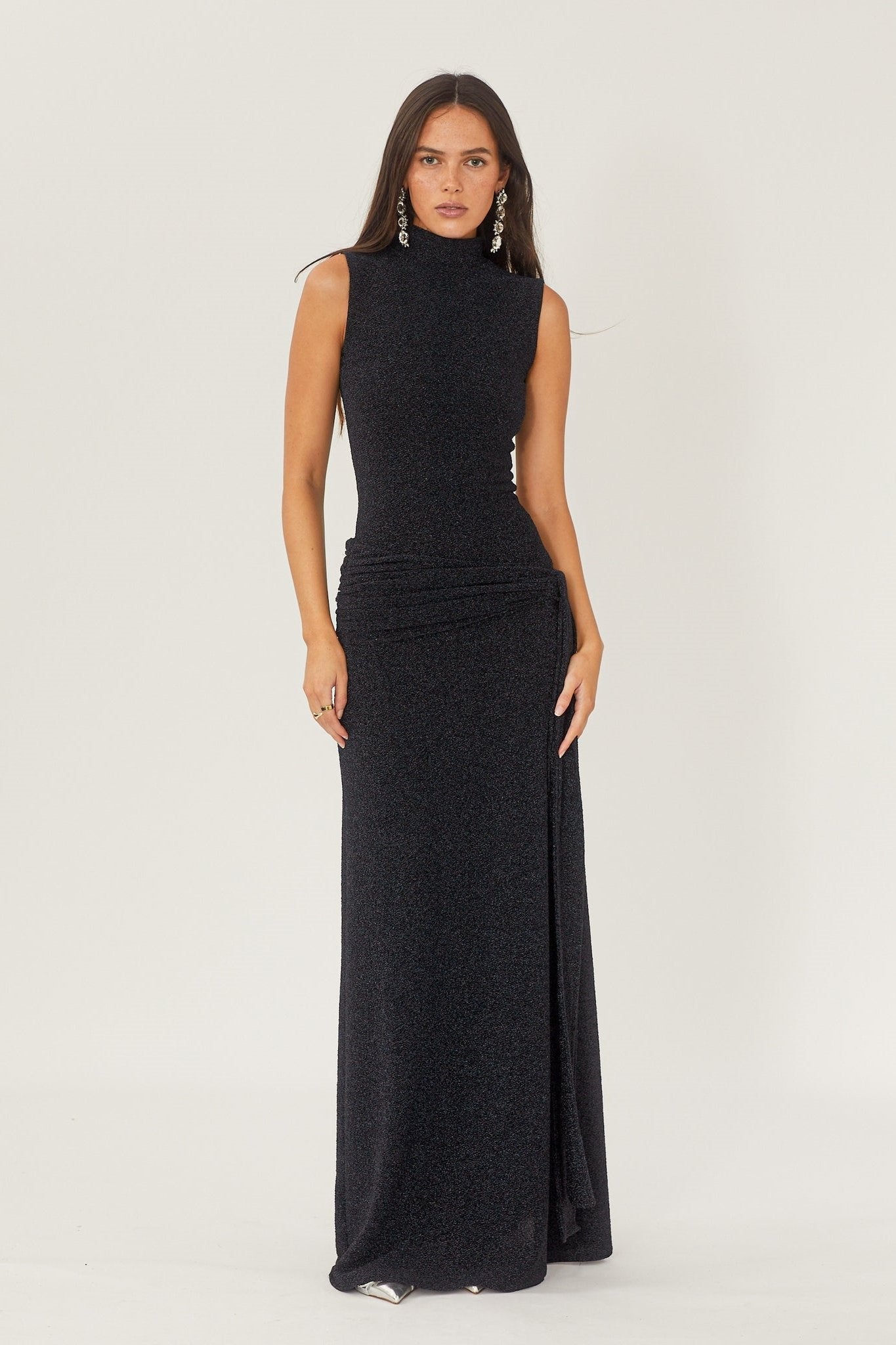 Melanie® | Maxi Knit Dress With Metallic Straps