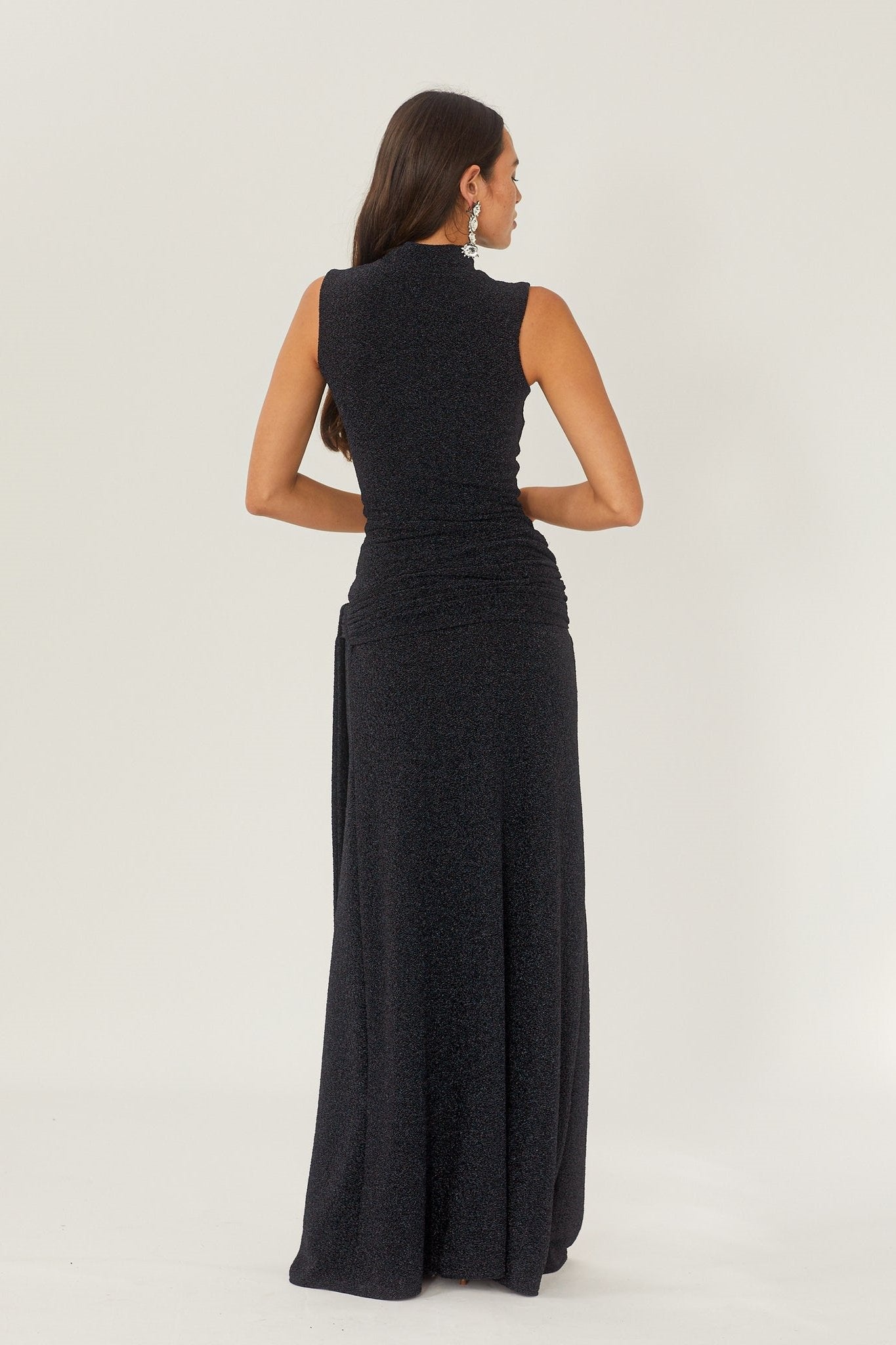Melanie® | Maxi Knit Dress With Metallic Straps