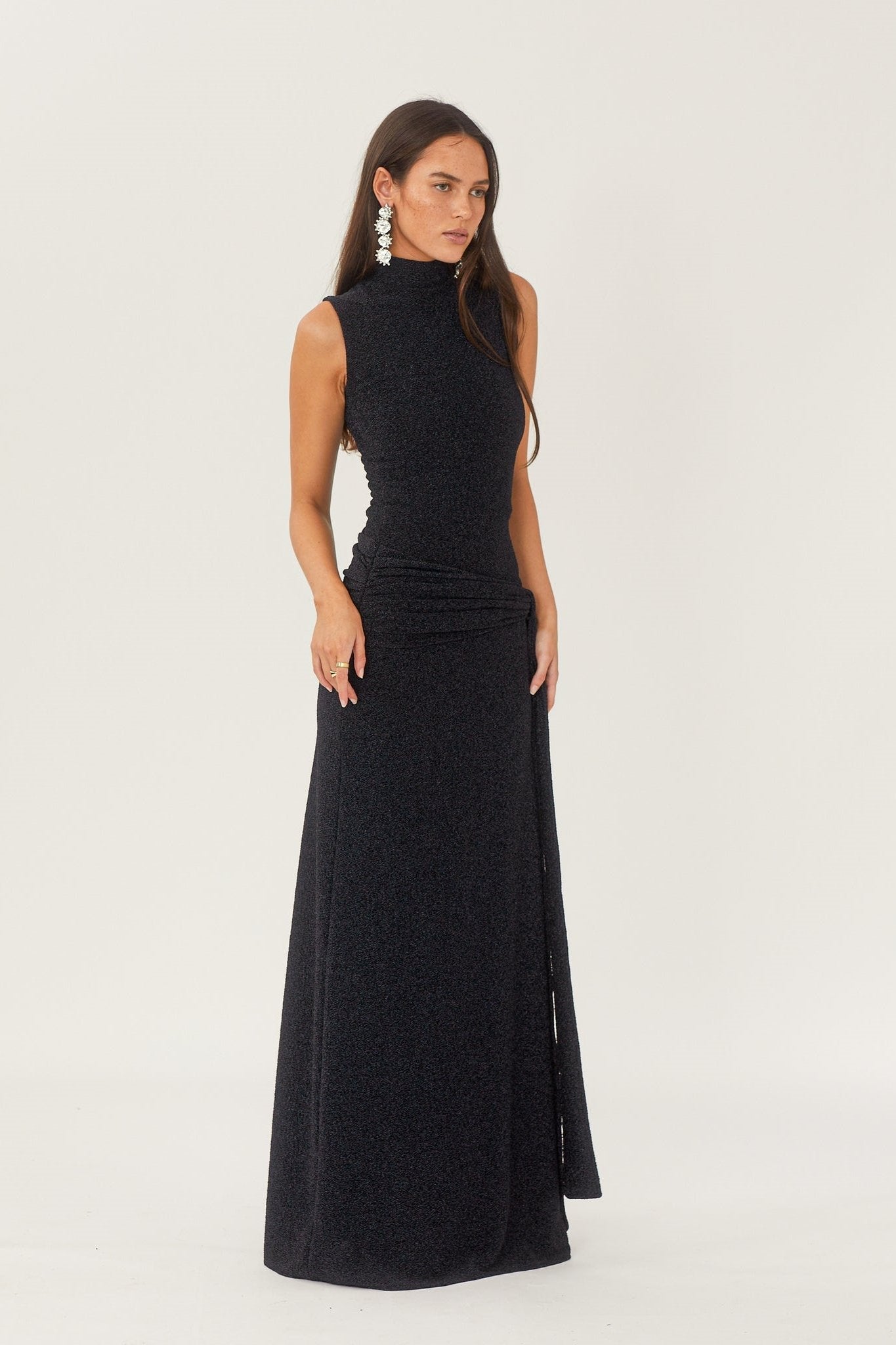 Melanie® | Maxi Knit Dress With Metallic Straps