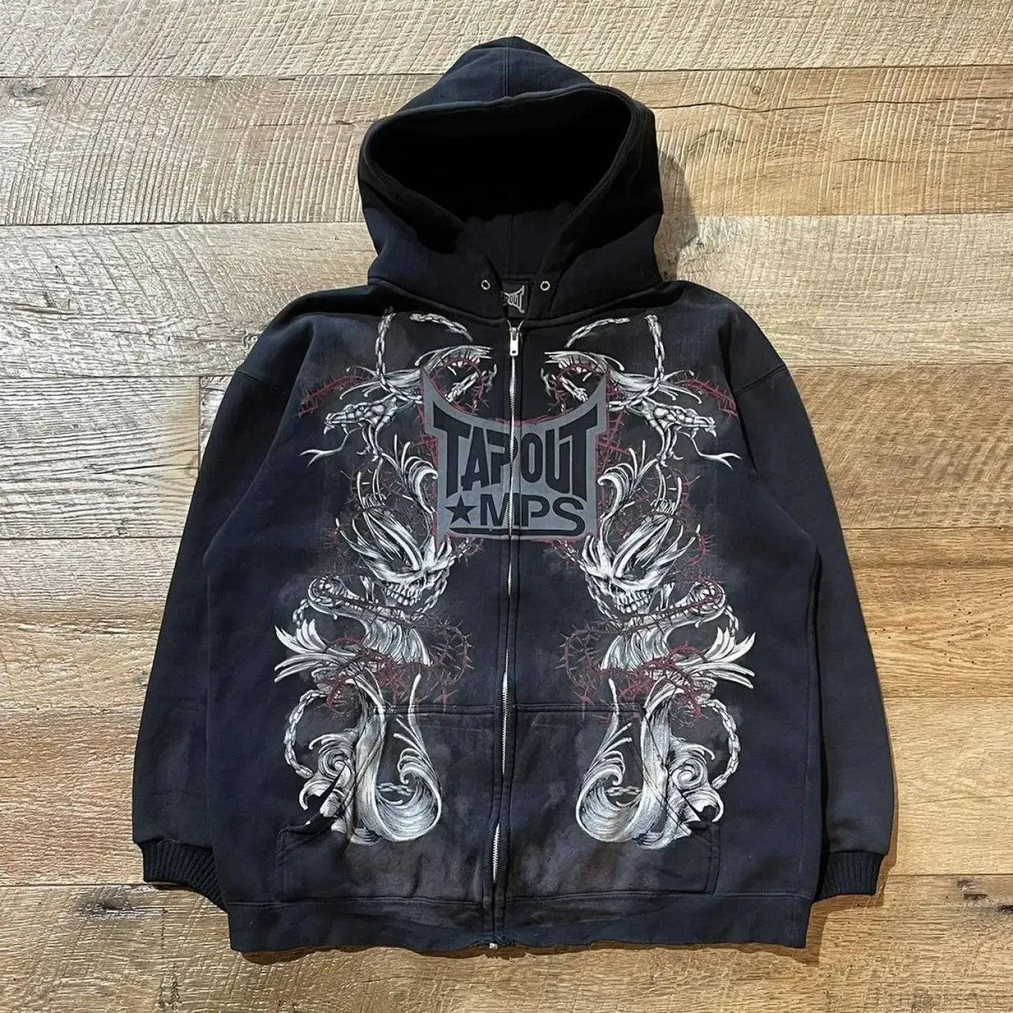 Skull Graphic Zipper Hoodie