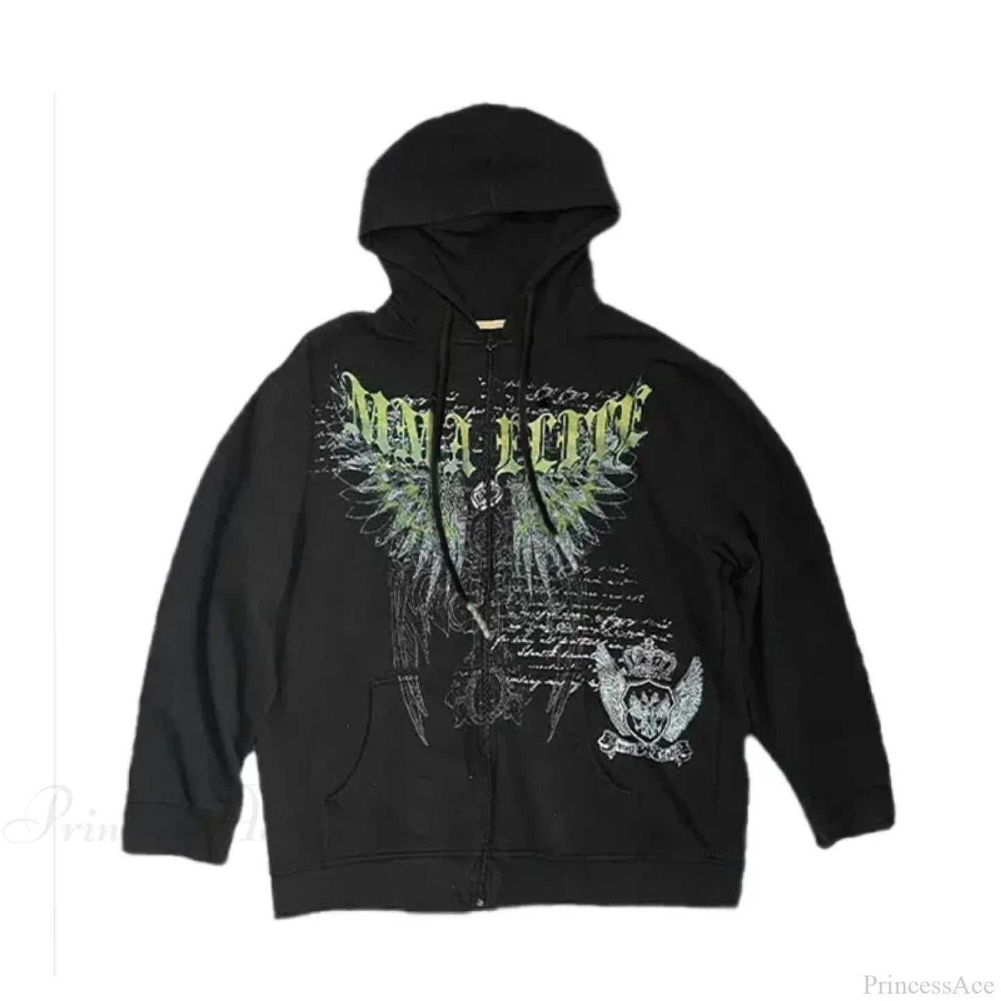 Skull Patchwork Zipper Hoodie