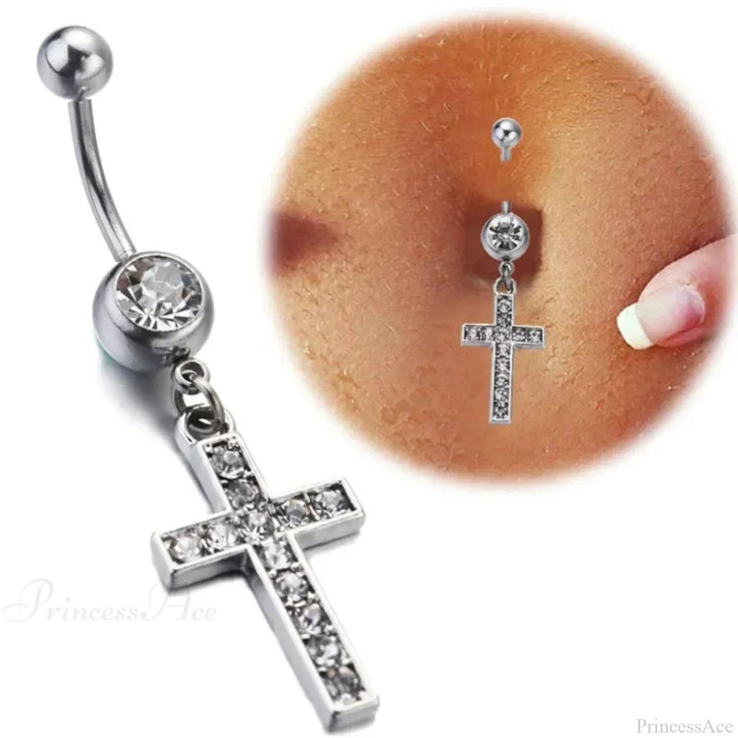 Skull Serpent Dangle Dark Belly Ring